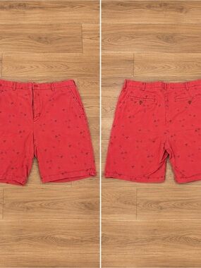 🦞IZOD Men’s Red Lobster Embroidered Shorts Size 43 Flat Front Casual Golf ⛳️